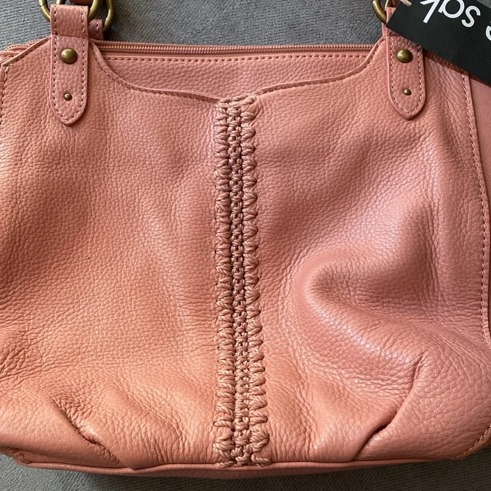 The Sak Bolinas Leather Satchel Bag in Vintage Coral #109177